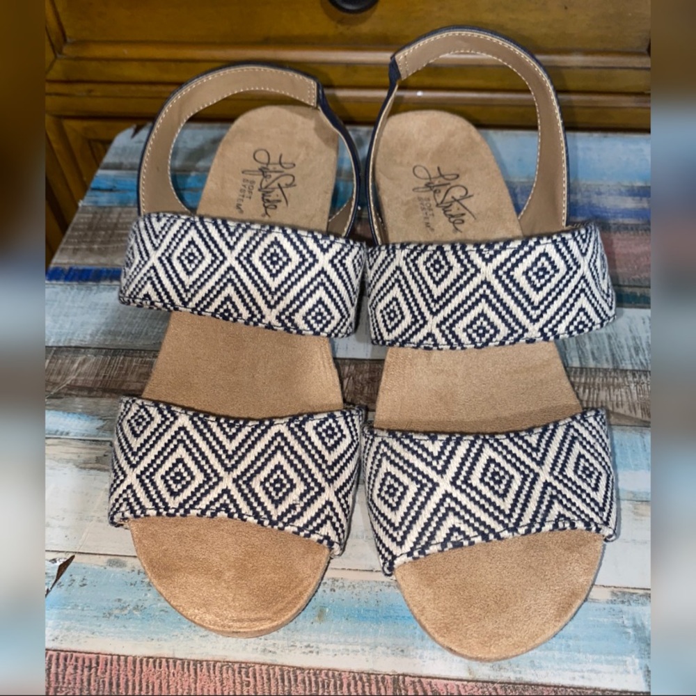 Life Stride Marcela Sling back Cork Wedge Sandals